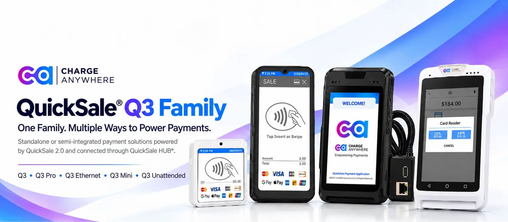 QuickSale Q3 Family Payment Terminals | CHARGE Anywhere quicksale q3 family payment terminals